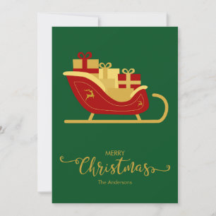 Merry Christmas Santa's Sleigh Christmas Card