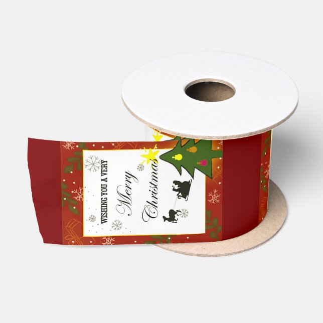 Merry Christmas Satin Ribbon (Spool)