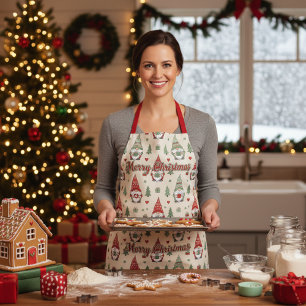 Merry Christmas Scandinavian Gnome Apron