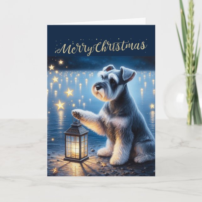 Merry Christmas Schnauzer Christmas Card (Front)