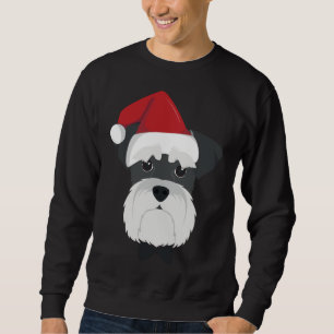 Merry Christmas Schnauzer Dog with Santa Hat Sweatshirt