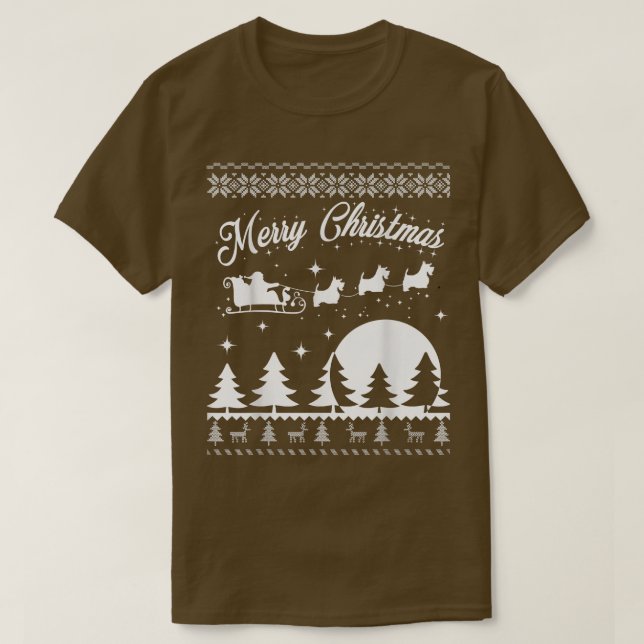 Merry Christmas Scottie Ugly Christmas Sweater Fun (Design Front)