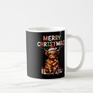 Merry Christmas Scottish Highland Cow Xmas Farm An Coffee Mug