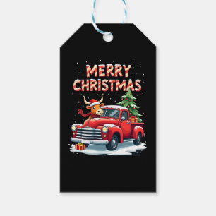 Merry Christmas Scottish Highland Cow Xmas Farm An Gift Tags