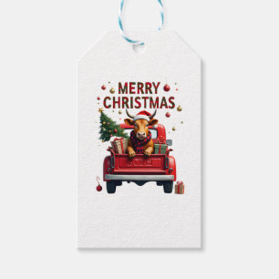 Merry Christmas Scottish Highland Cow Xmas Farm An Gift Tags