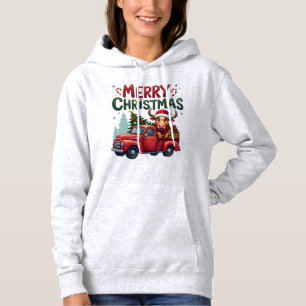 Merry Christmas Scottish Highland Cow Xmas Farm An Hoodie