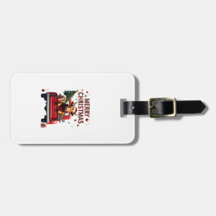 Merry Christmas Scottish Highland Cow Xmas Farm An Luggage Tag