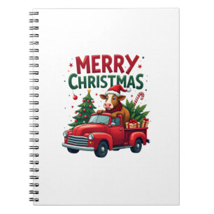 Merry Christmas Scottish Highland Cow Xmas Farm An Notebook