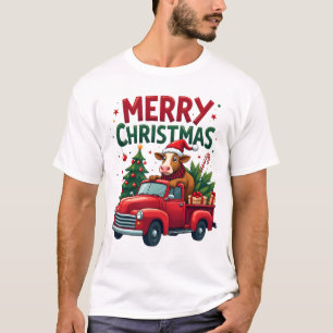 Merry Christmas Scottish Highland Cow Xmas Farm An T-Shirt