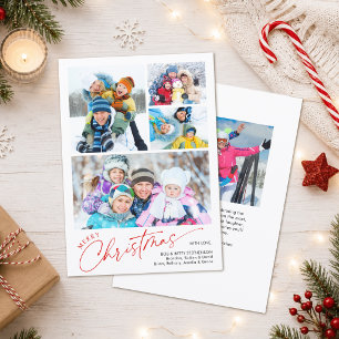 Merry Christmas Script 5 Photos Holiday Card