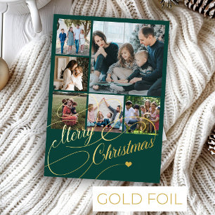 Merry Christmas script 6 photo collage family