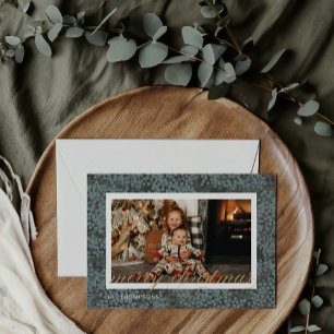 Merry Christmas Script & Berries Photo Card