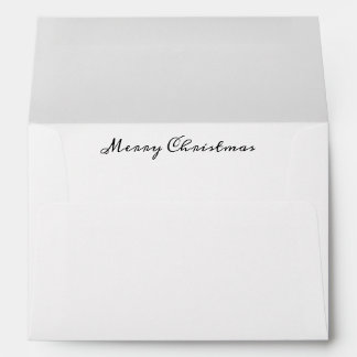 “Merry Christmas” Script Black Elegant Envelope