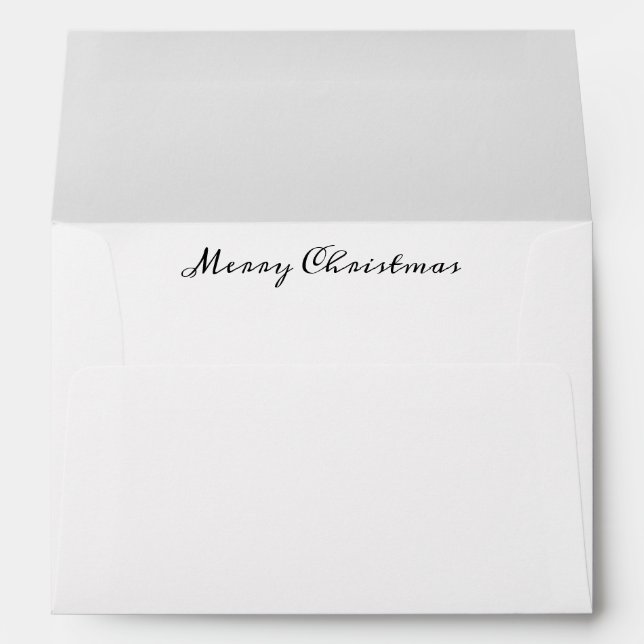 “Merry Christmas” Script Black Elegant Envelope (Back (Bottom))