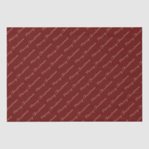 Merry Christmas Script Burgundy and Gold Tissue Paper