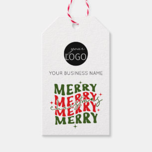 Merry Christmas Script Business Logo Gift Tags