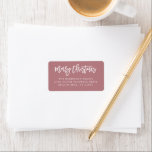 Merry Christmas Script Dusty Rose Address Label<br><div class="desc">Hand lettered Merry Christmas script,  holiday address labels. Features,  white lettering on chic dusty rose colour background.</div>