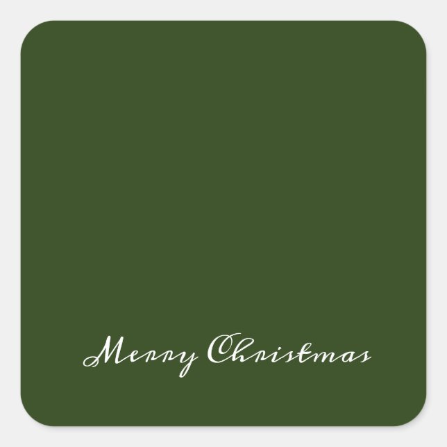 Merry Christmas Script Envelope Gift Wrap Red Square Sticker (Front)