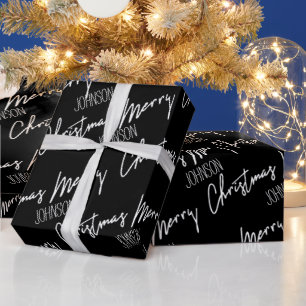 Merry Christmas Script From Name Nordic Cousy   Wrapping Paper