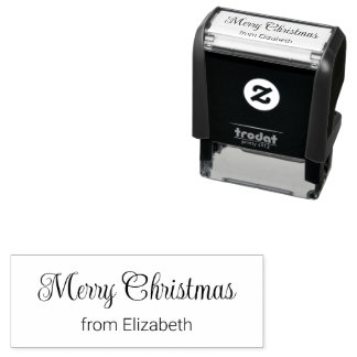 Merry Christmas Script from Your Name Self-inking Stamp