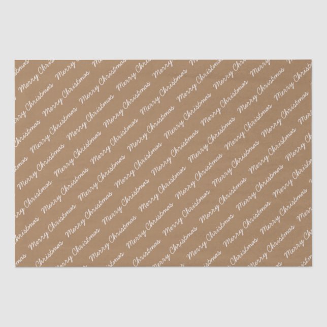 Merry Christmas Script Gold  Tissue Paper (Front)