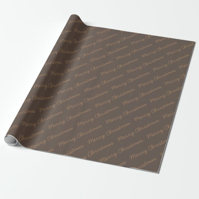 Merry Christmas Script Gold Wrapping Paper (Unrolled)