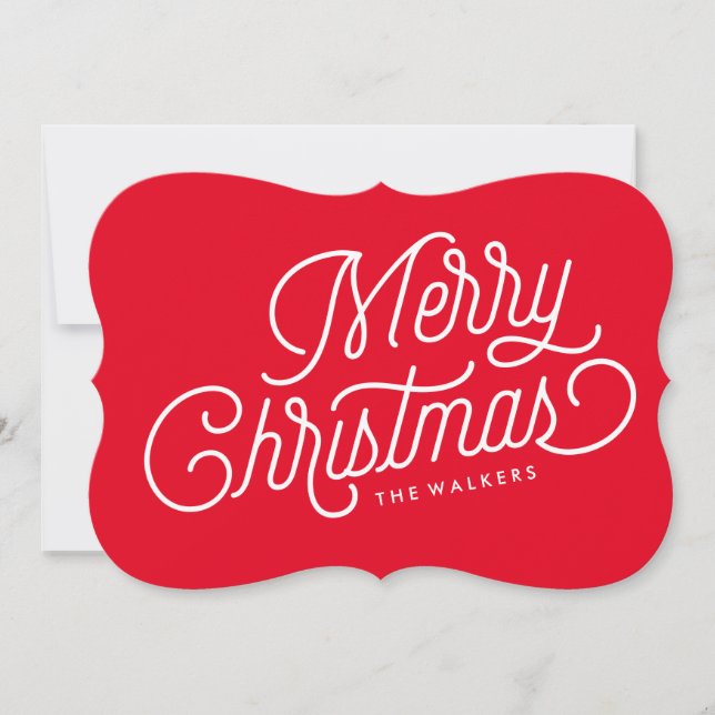 Merry Christmas Script Holiday Card (Front)