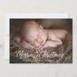 Merry Christmas Script   Holiday Photo Card