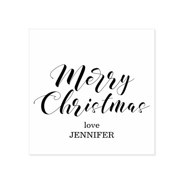 Merry Christmas Script minimalist Rubber Stamp (Imprint)