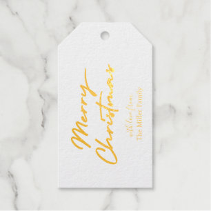 Merry Christmas Script Modern Elegant Simple Gift Tags