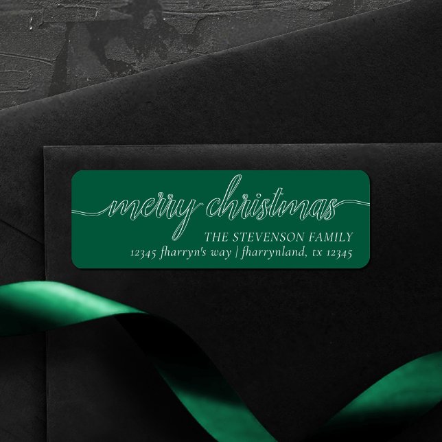 Merry Christmas Script | Modern Green Address (Creator Uploaded)