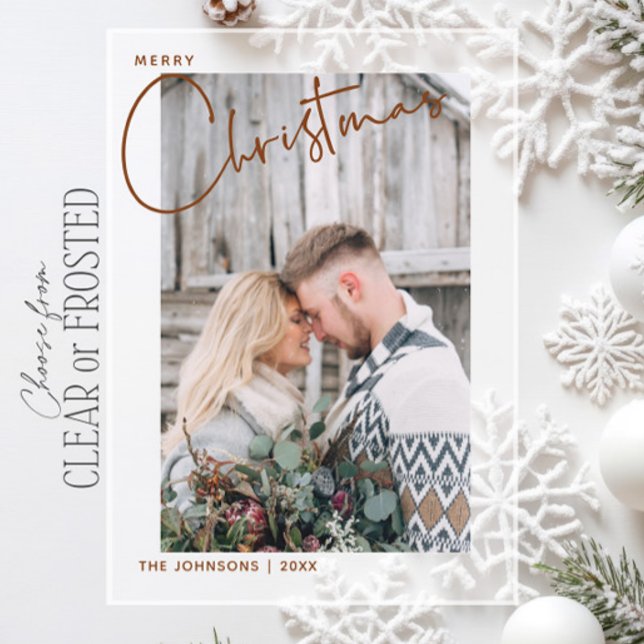 Merry Christmas Script Photo First Christmas Acrylic Invitations (Creator Uploaded)