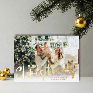 Merry Christmas Script Photo Gold