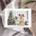 Merry Christmas Script Photo Holiday Card<br><div class="desc">Minimalist Christmas card features Christmas in chic script and photo.</div>