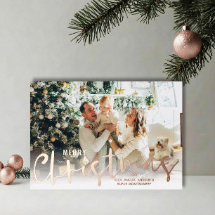 Merry Christmas Script Photo Rose Gold