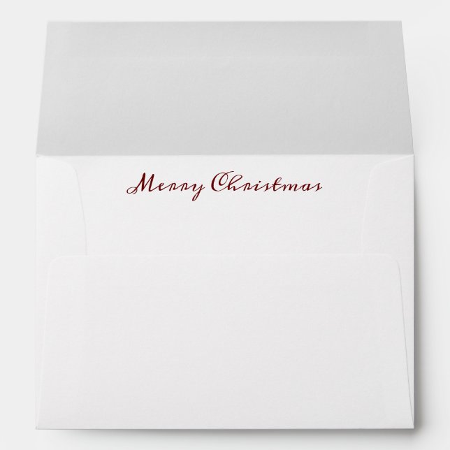 “Merry Christmas” Script Red Elegant Envelope (Back (Bottom))