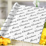 Merry Christmas Script Text Black and White Wrapping Paper<br><div class="desc">Customise the text and easily create your personalised Christmas wrapping paper. Click CUSTOMIZE FURTHER to change the background colour or text colour. You can TRANSFER this DESIGN on other Zazzle products and adjust it to fit most of the Zazzle items. Standard Studio designs are made in high-resolution vector graphics for...</div>