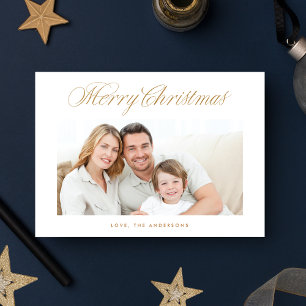 Merry Christmas Script Traditional Holiday Card