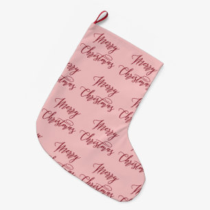 Merry Christmas Script Typography Lettering  Large Christmas Stocking