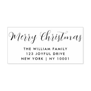 Merry Christmas Script Typography  Self-inking Stamp