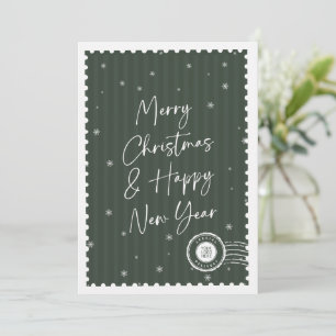 Merry Christmas Script Typography Stamp Business Holiday Card