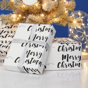 Merry Christmas Script Typography Wrapping Paper