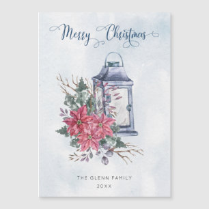 Merry Christmas Script w/Watercolor Poinsettias