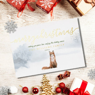 Merry Christmas Script Winter Fox Gold