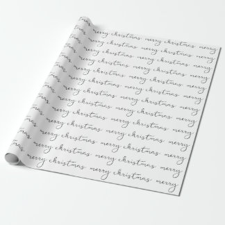 merry christmas script wrapping paper