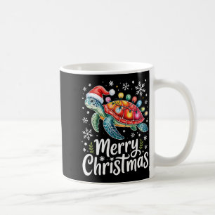 Merry Christmas Sea Turtle Christmas Lights Santa Coffee Mug