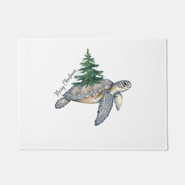 Merry Christmas Sea Turtle Doormat (Front)