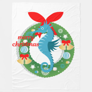 merry christmas seahorse blanket