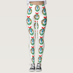 merry christmas seahorse leggings