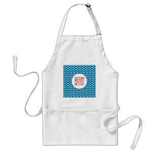 Merry Christmas Seamless Pattern Blue Texture Standard Apron